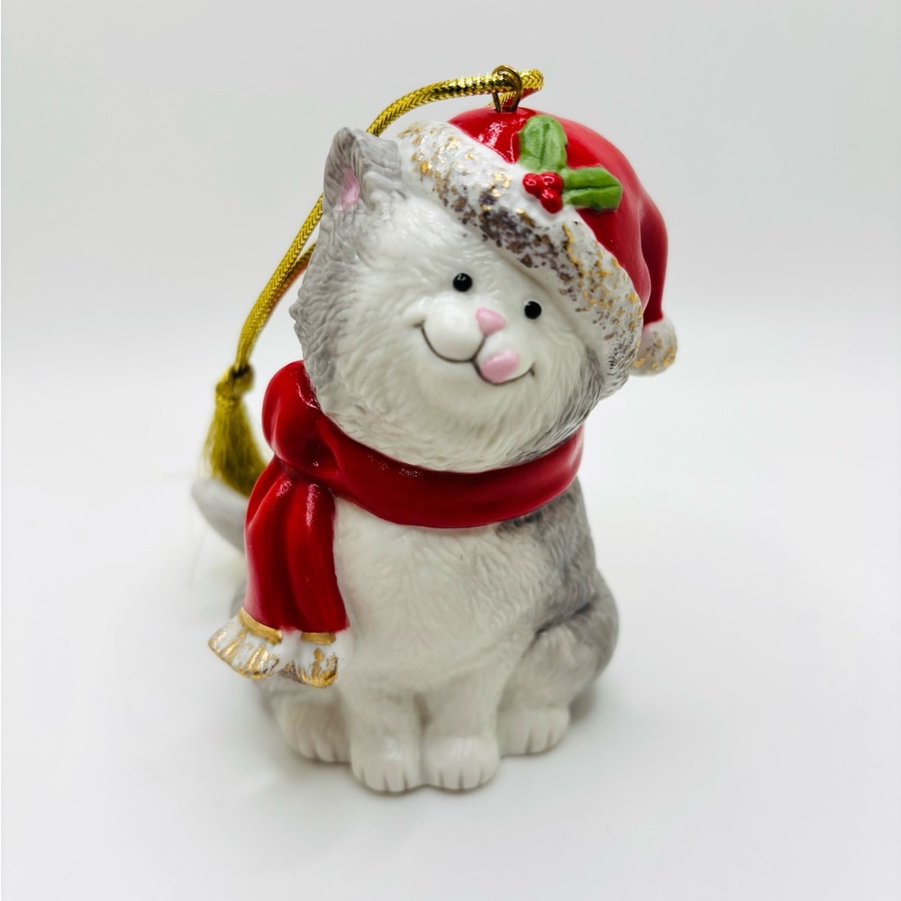 Vintage Lenox Fat Cat Santa Christmas Ornament 5.3"